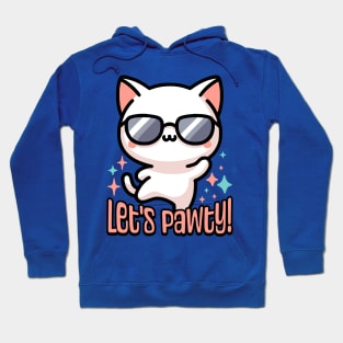 Let's Pawty! Cute Dancing Cat Pun Hoodie